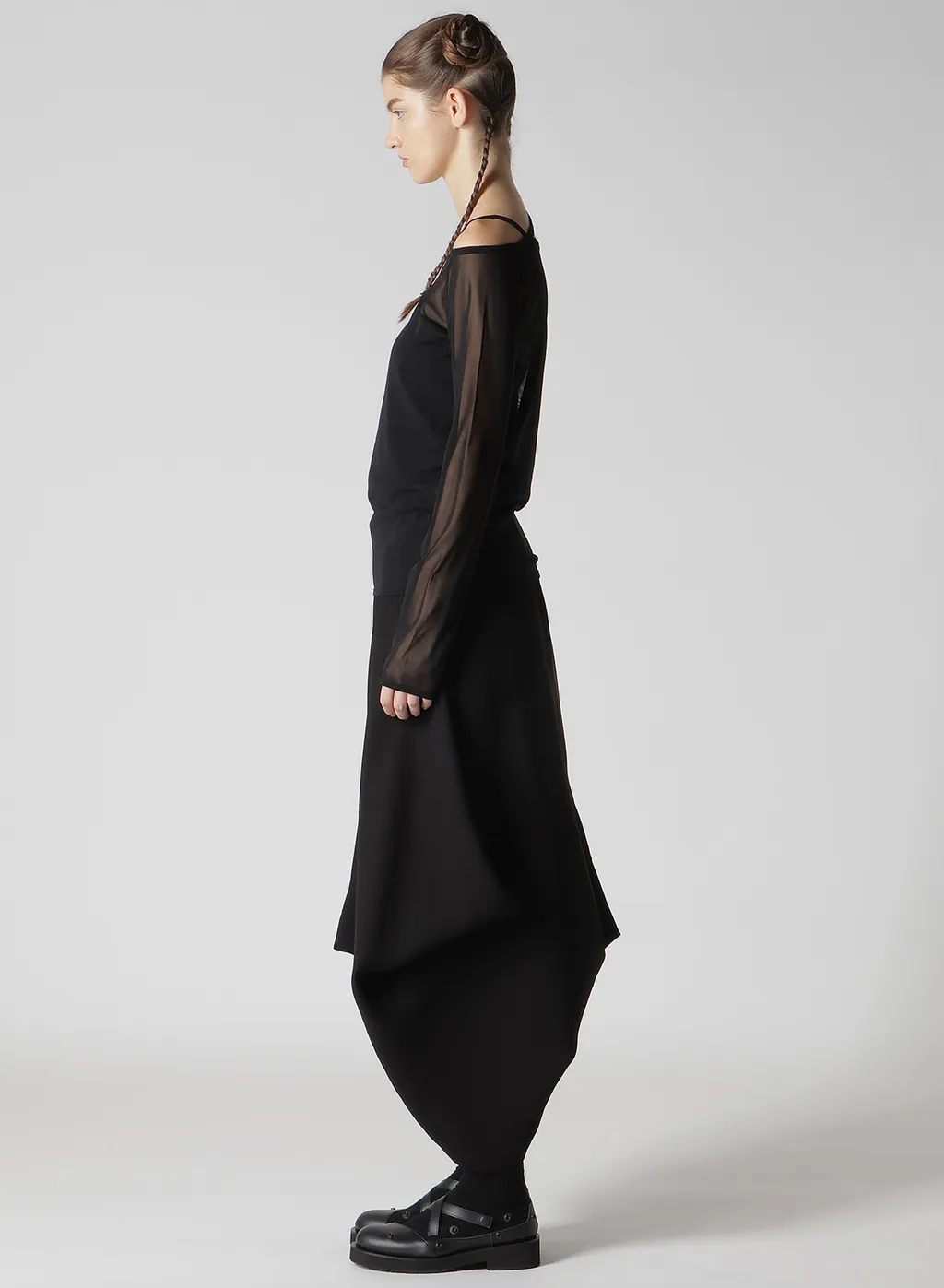Tulle String Detail Long Sleeve T-Shirt