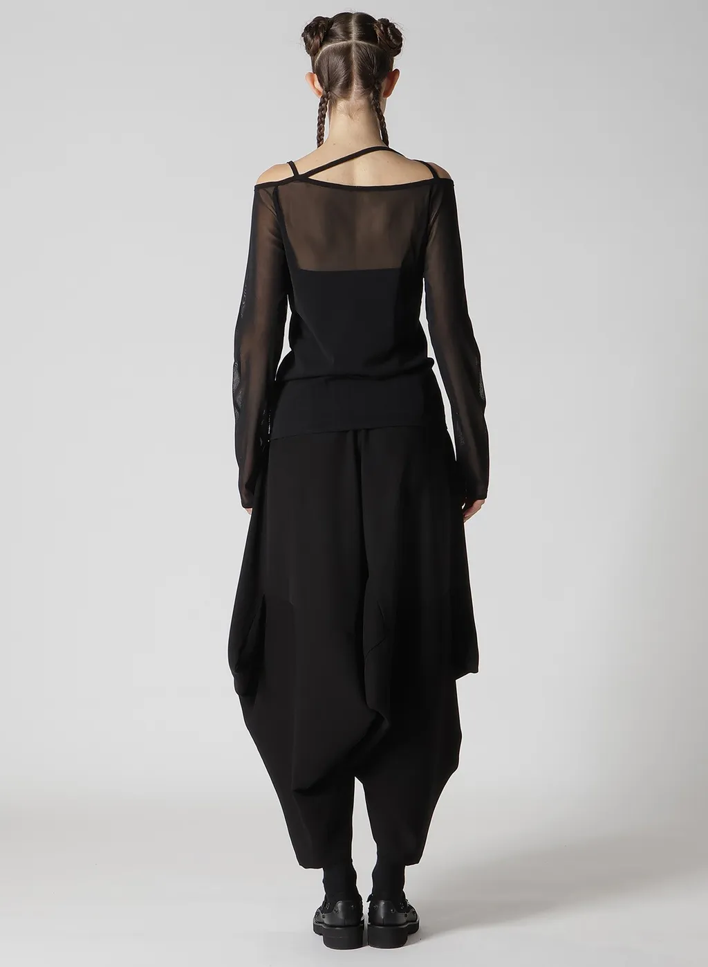 Tulle String Detail Long Sleeve T-Shirt