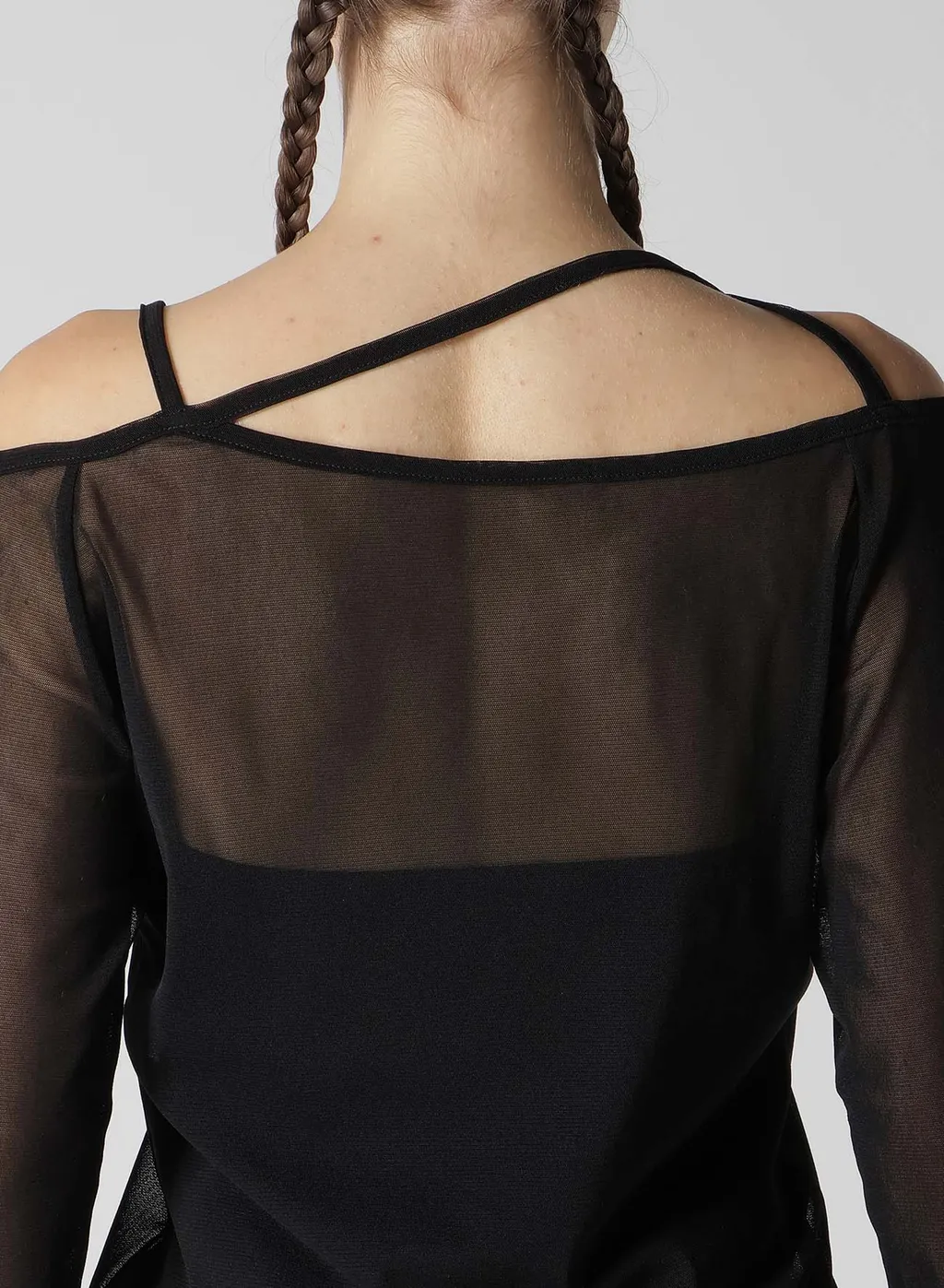 Tulle String Detail Long Sleeve T-Shirt