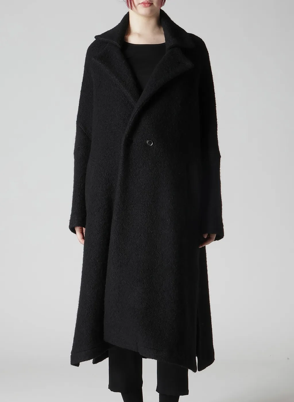 Sheep Pile Long Jacket With Double Front Bottun