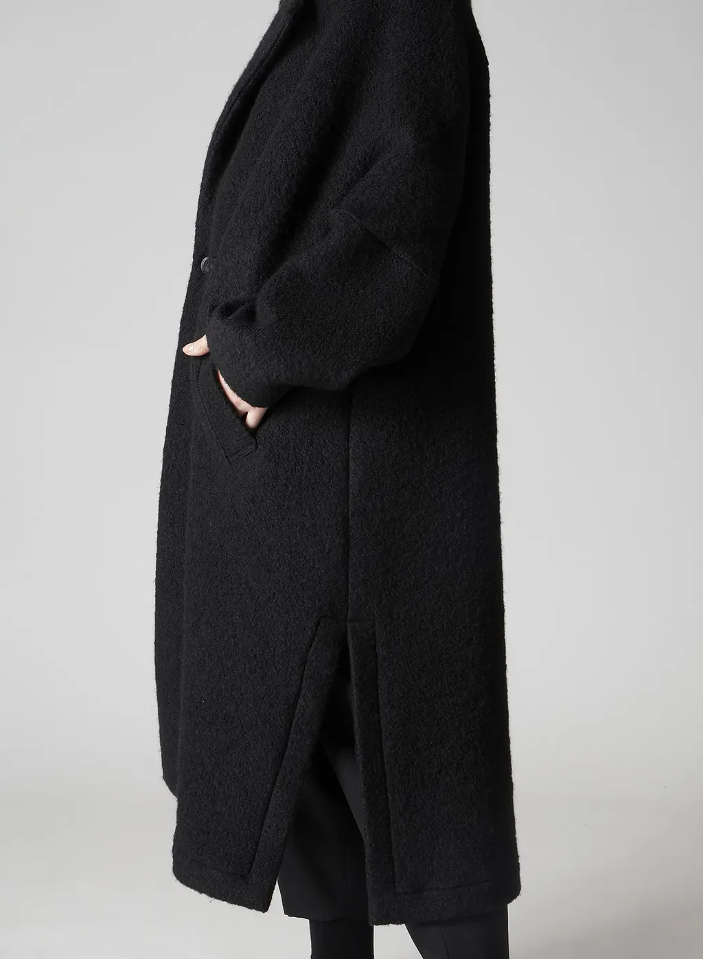 Sheep Pile Long Jacket With Double Front Bottun