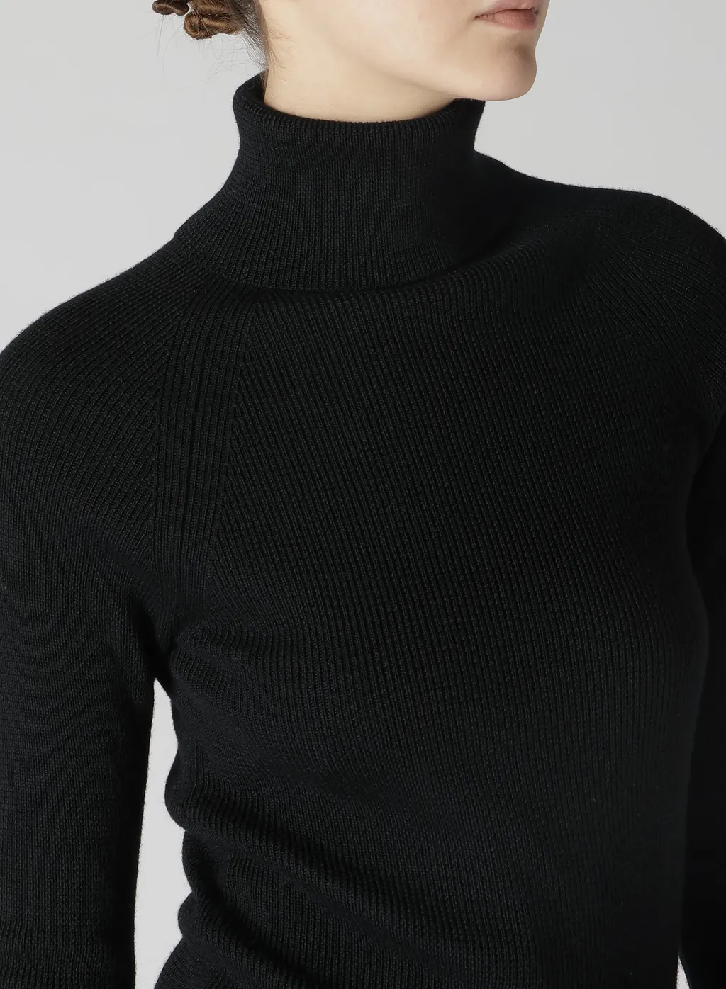 Standard Wool Plain Side Stitch Washable Short Turtle Neck Knit