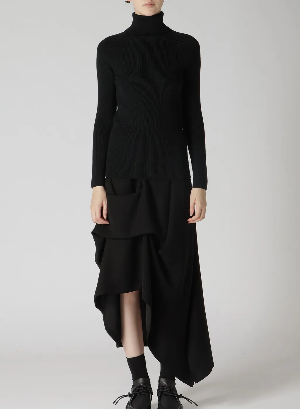Standard Wool Plain Side Stitch Washable Short Turtle Neck Knit