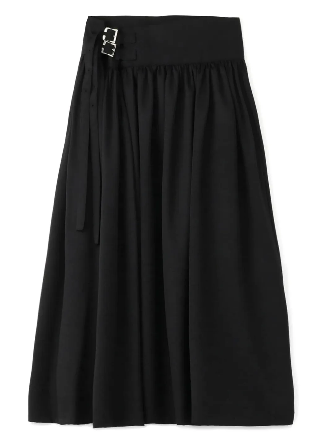 Standard Wool Gabardine Long Gathered Skirt