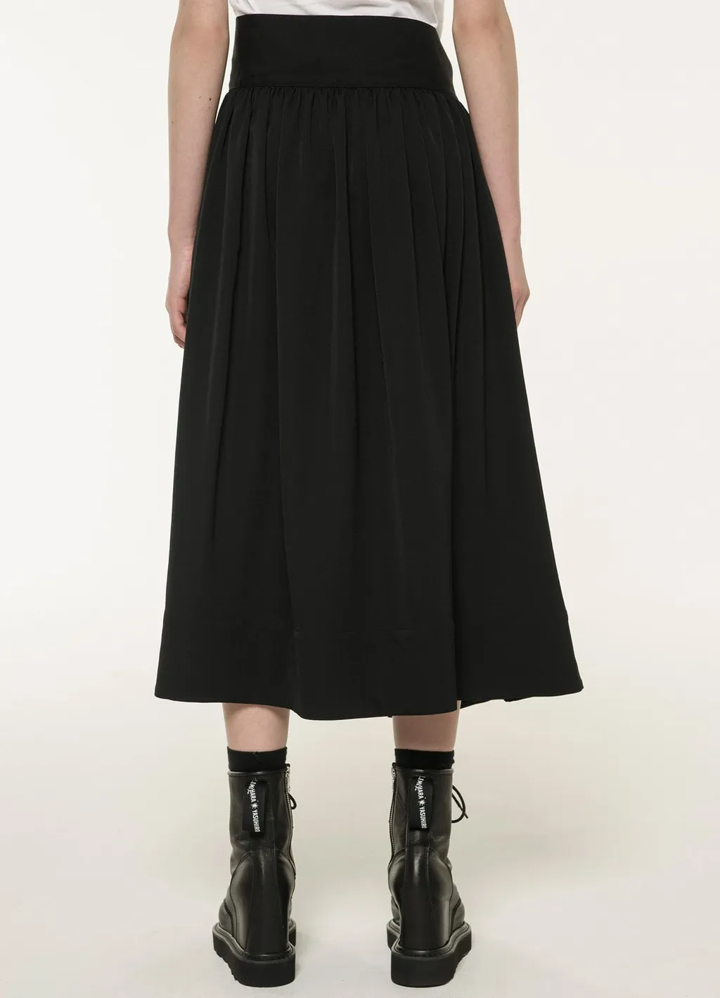 Standard Wool Gabardine Long Gathered Skirt