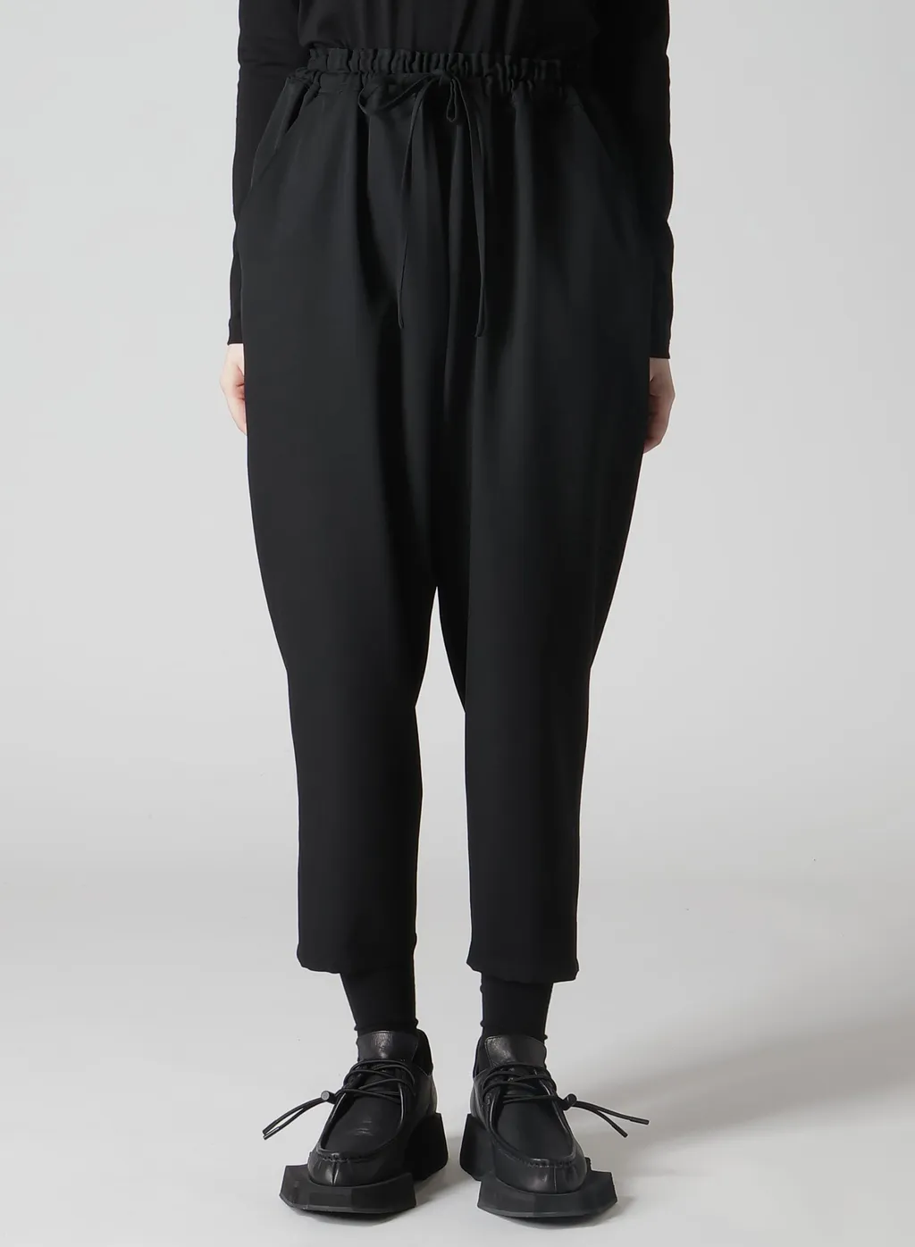 Wool Gabardine Elastic Waist Pants