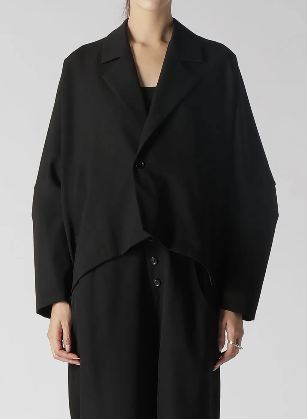 Wool Gabardine Sleeve Gusset Jacket