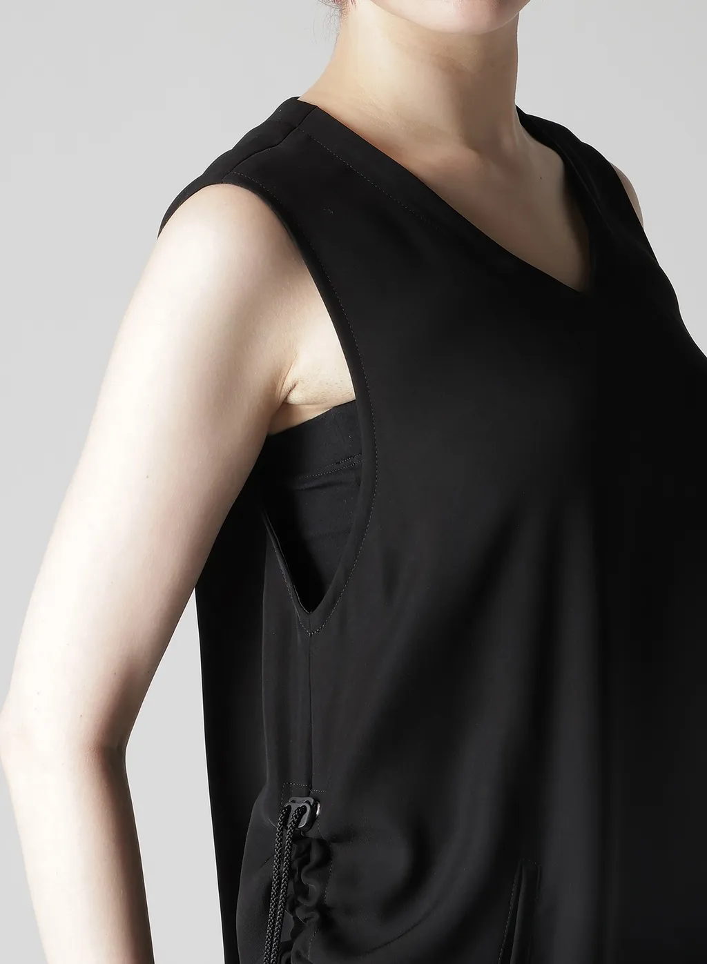 Double Satin Side Gathers Dress
