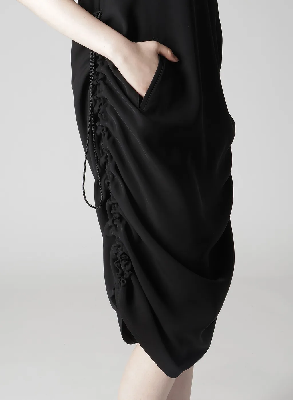 Double Satin Side Gathers Dress