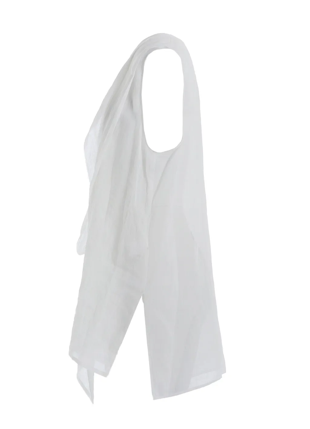 Ramie Lawn Double Front Drape Shirt