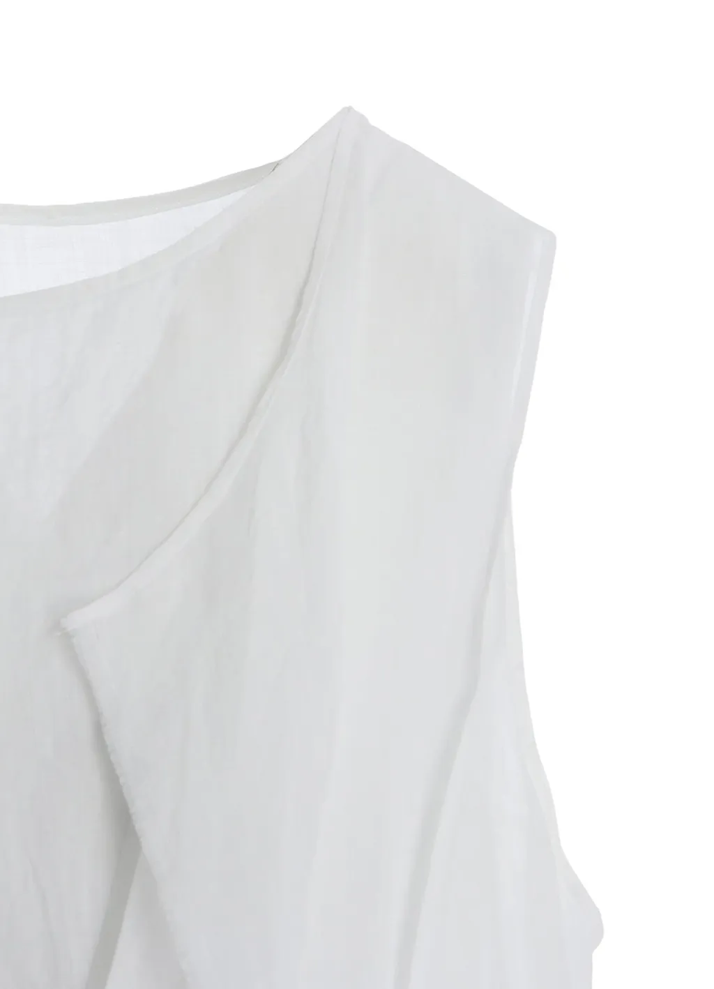 Ramie Lawn Double Front Drape Shirt