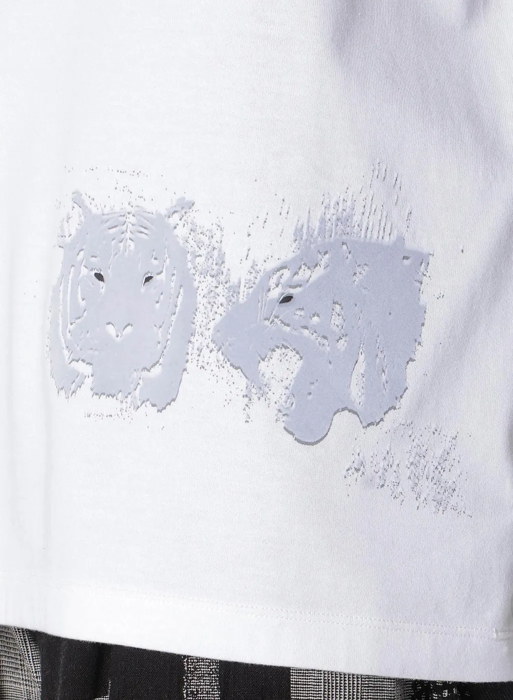 Animal Flocked Print Round Neck Short Sleeve T