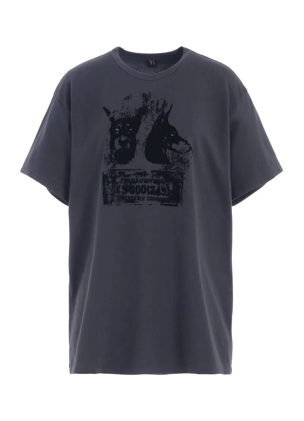 Animal Flocked Print Round Neck Short Sleeve T