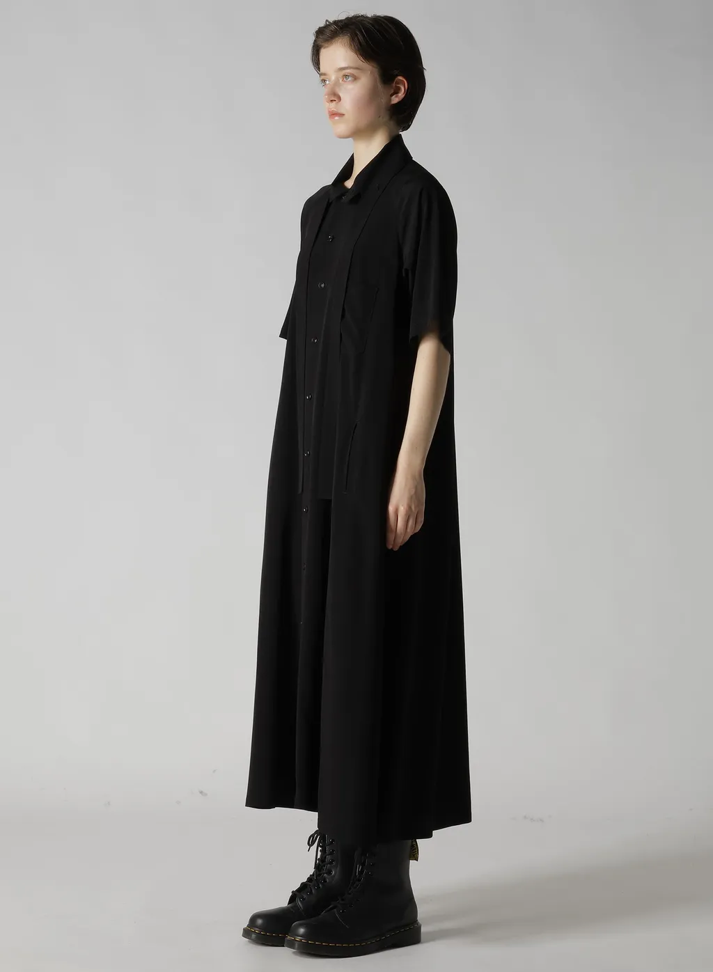 Crepe De Chine Bow Tie Raglan Dress