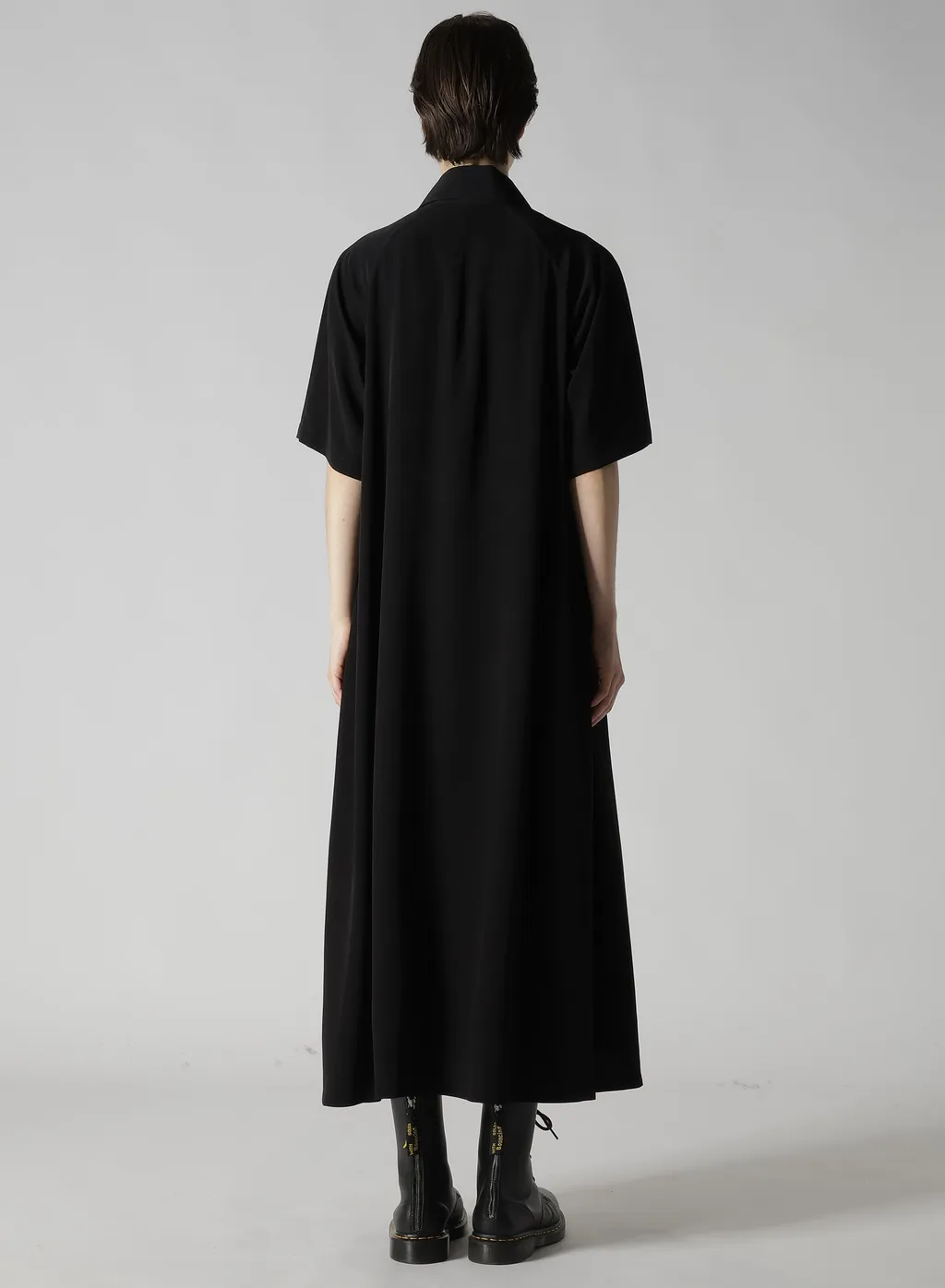 Crepe De Chine Bow Tie Raglan Dress