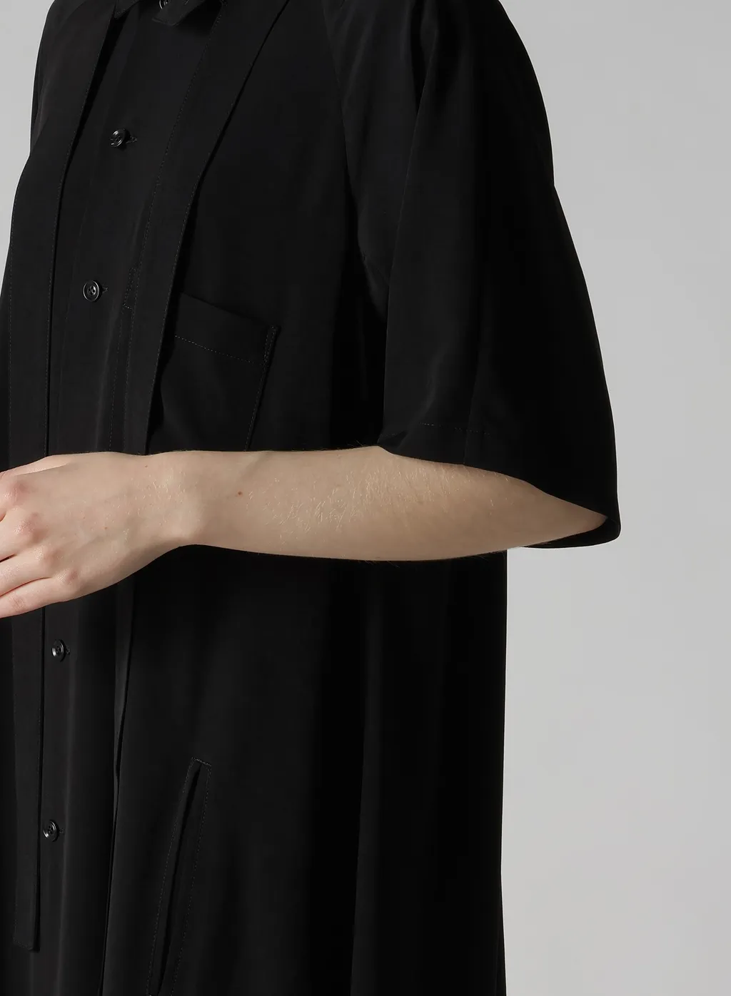 Crepe De Chine Bow Tie Raglan Dress