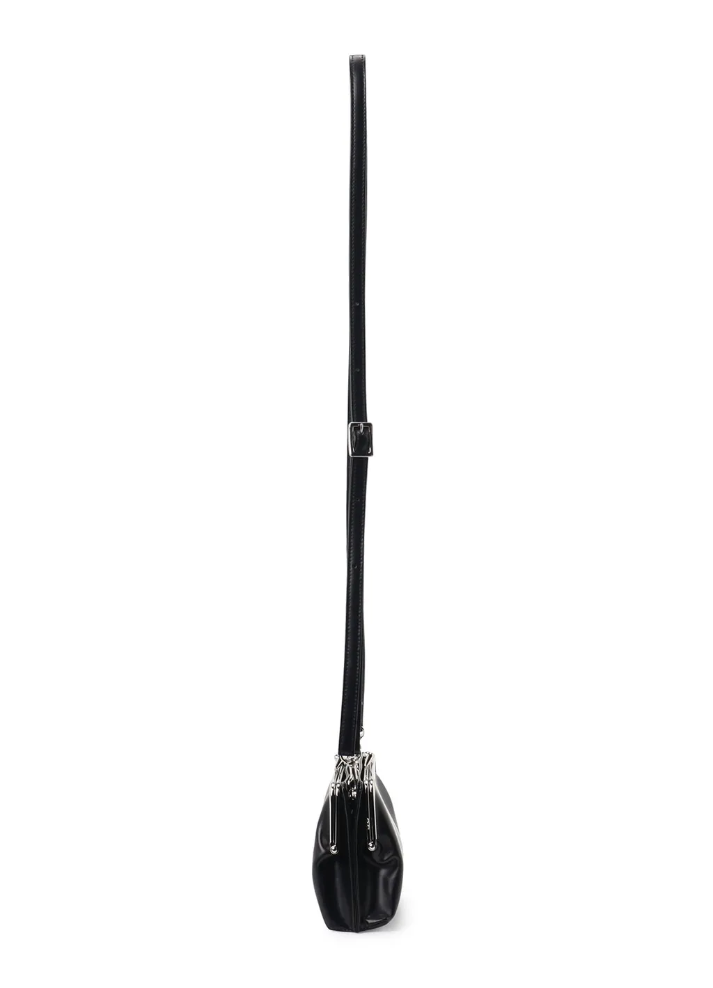 Glossy Smooth Metal Clasp Shoulder Bag