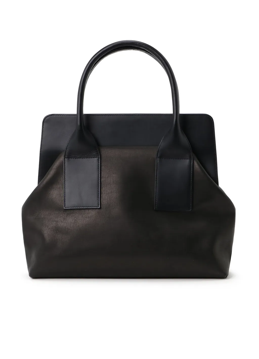 Smooth Leather Combination Clasp Bag