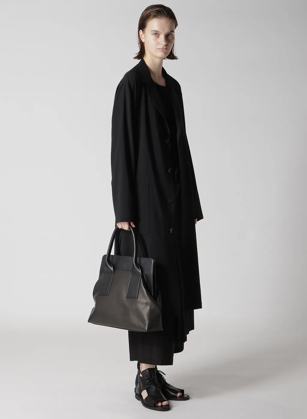 Smooth Leather Combination Clasp Bag