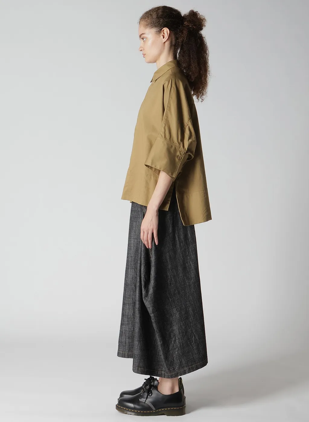 [Y's Born Product] Cotton Twill Wide Cuffs Shirt
