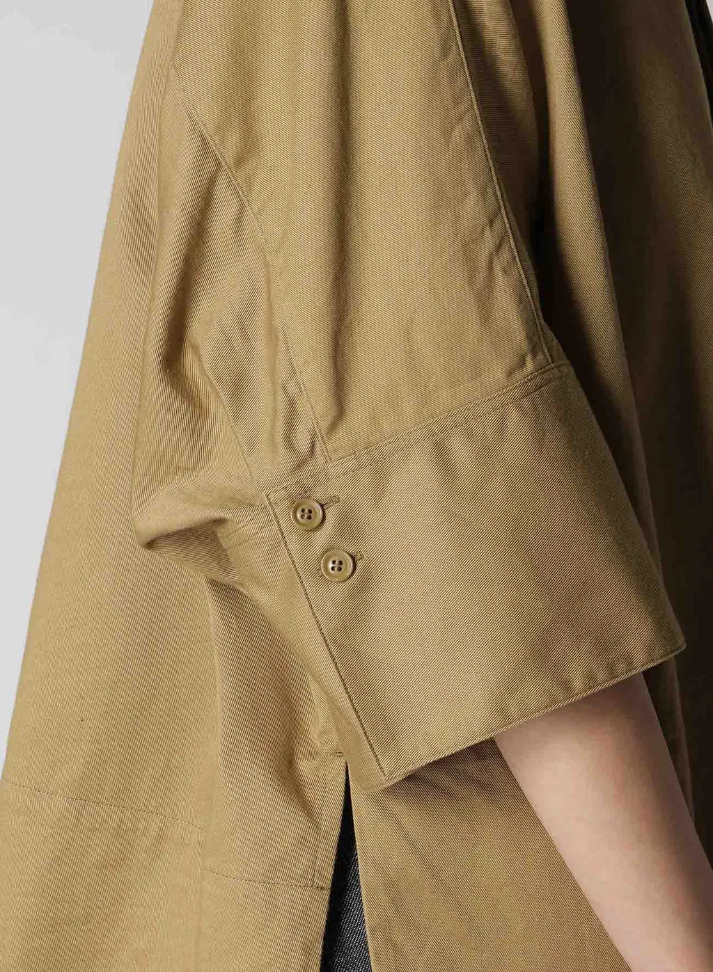[Y's Born Product] Cotton Twill Wide Cuffs Shirt