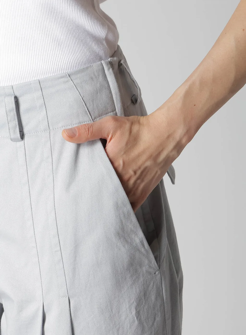 [Y's Born Product] Cotton Twill Random Tuck Pants