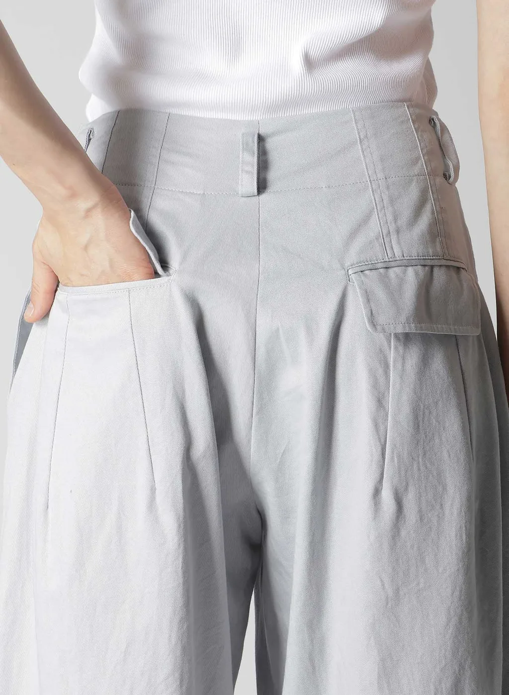 [Y's Born Product] Cotton Twill Random Tuck Pants