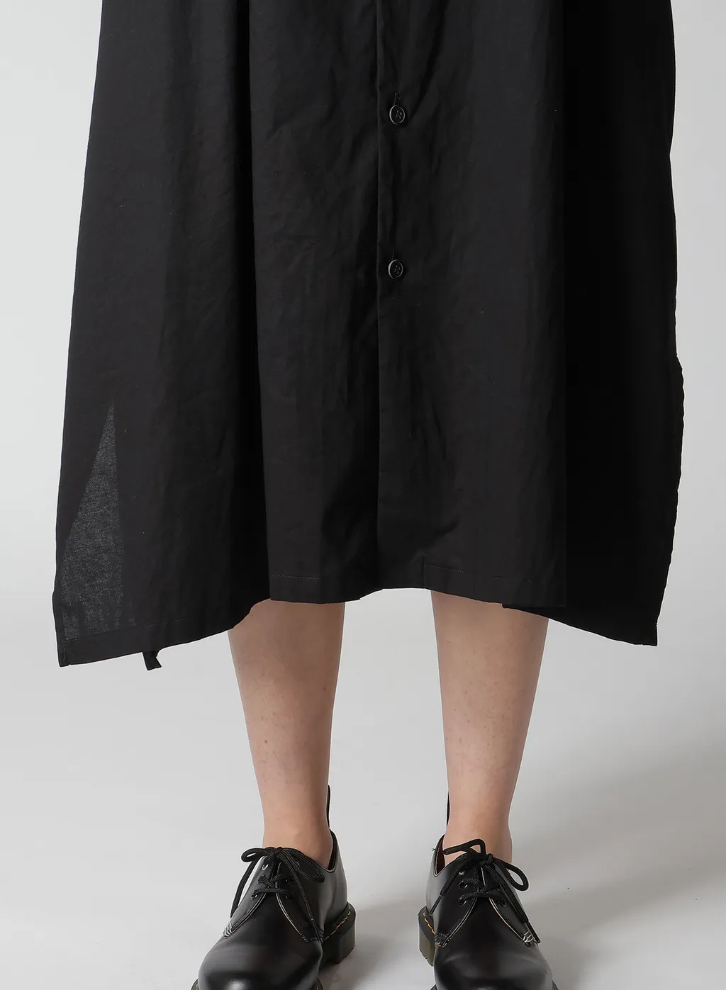 [Y's Born Product] Thin Cotton Twill Asymmeteric Button Dress