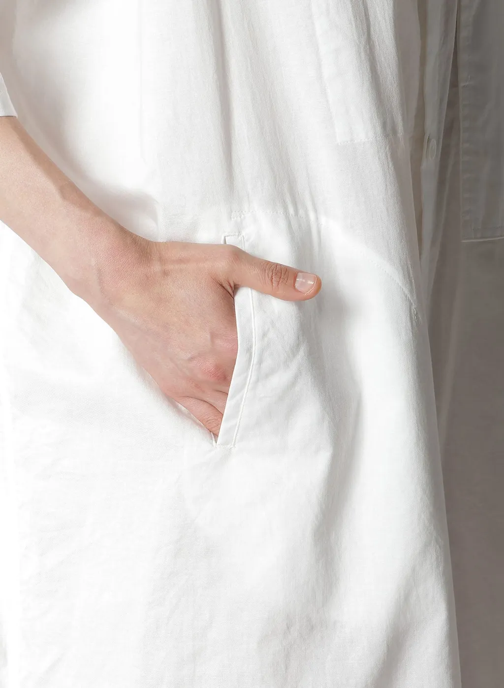 [Y's Born Product] Thin Cotton Twill Big Shirt Dress