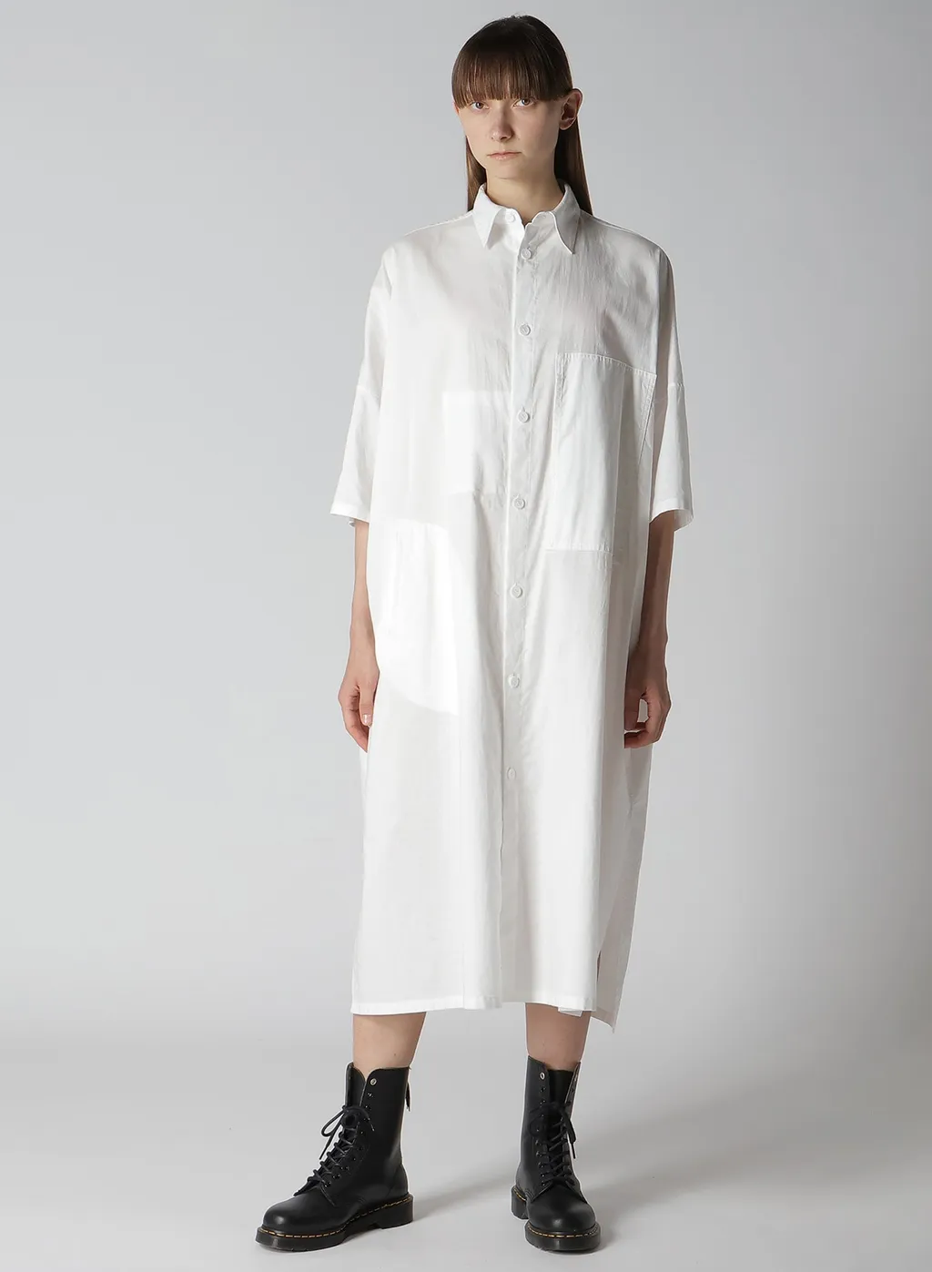 [Y's Born Product] Thin Cotton Twill Big Shirt Dress