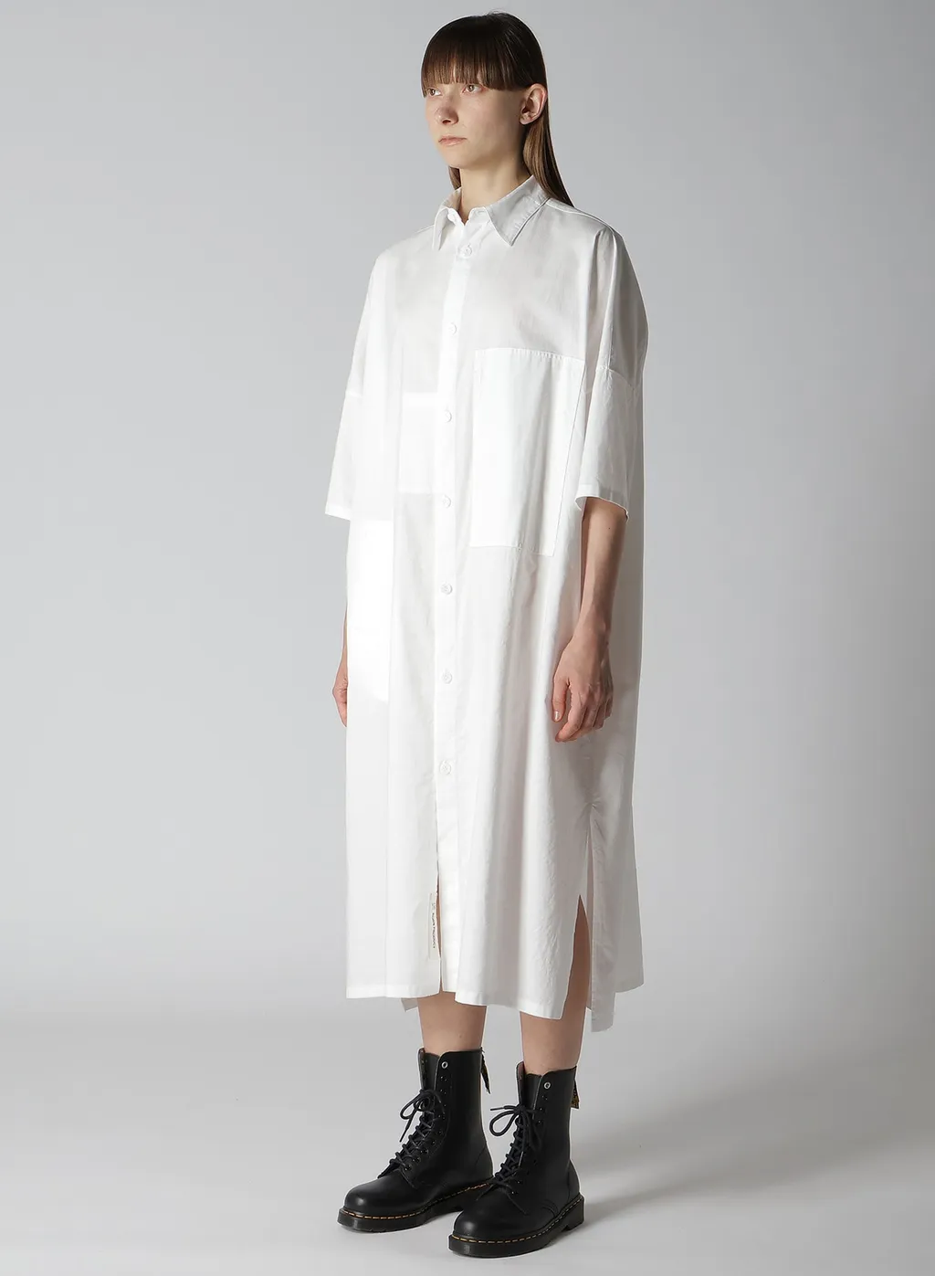 [Y's Born Product] Thin Cotton Twill Big Shirt Dress