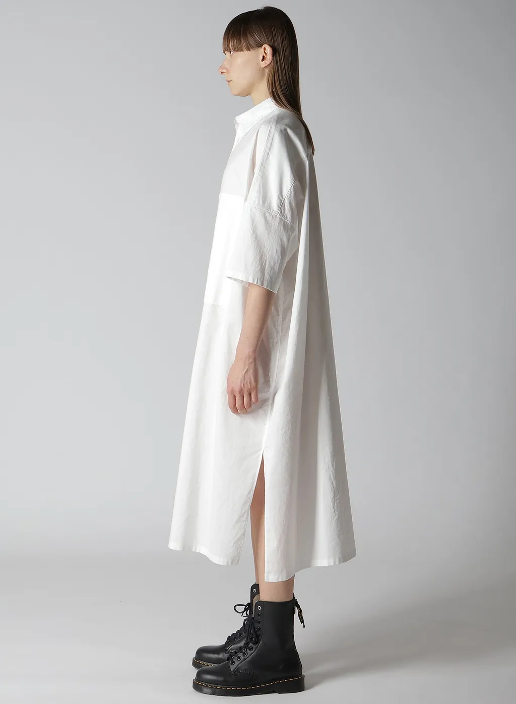 [Y's Born Product] Thin Cotton Twill Big Shirt Dress