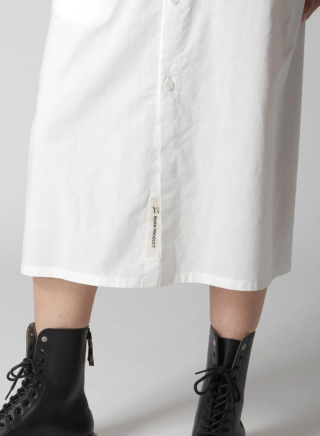 [Y's Born Product] Thin Cotton Twill Big Shirt Dress