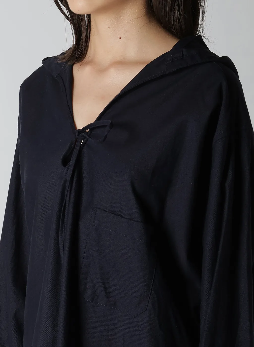 [Y's Born Product] Thin Cotton Twill Hoodie Pull Over