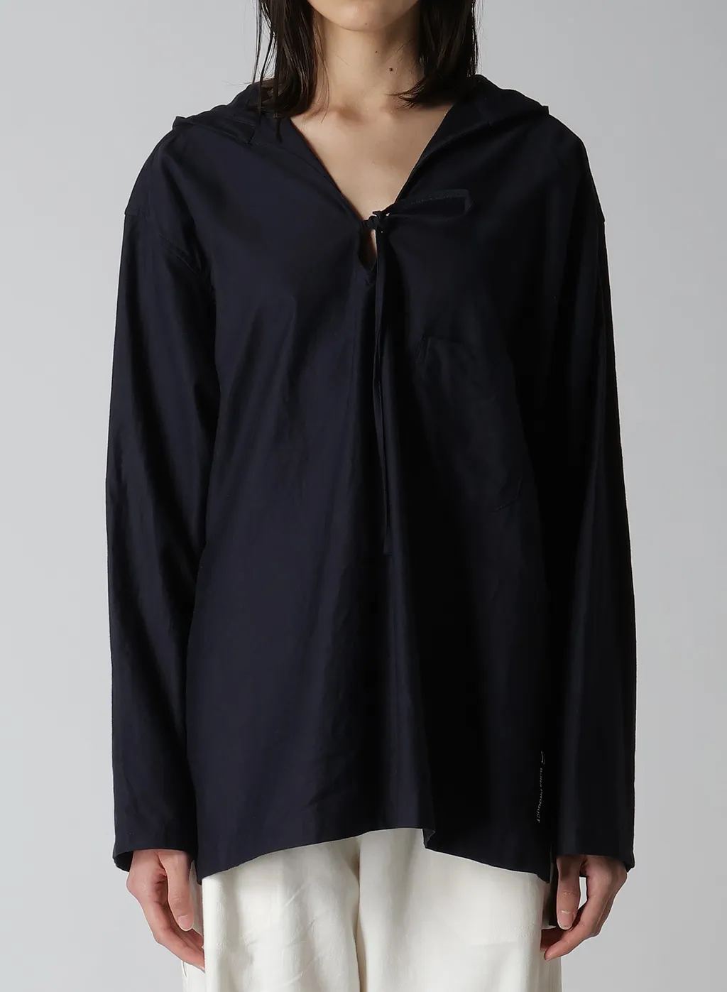 [Y's Born Product] Thin Cotton Twill Hoodie Pull Over