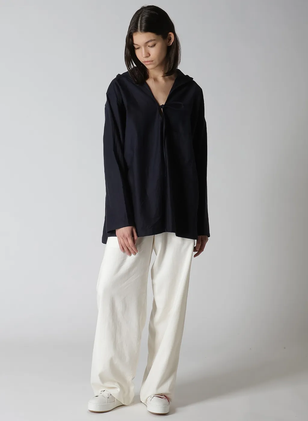 [Y's Born Product] Thin Cotton Twill Hoodie Pull Over