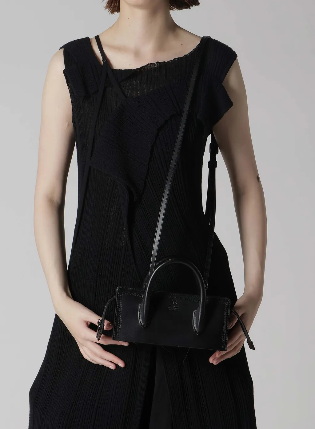 Semi-Gloss Leather Chopped Square Mini Bag