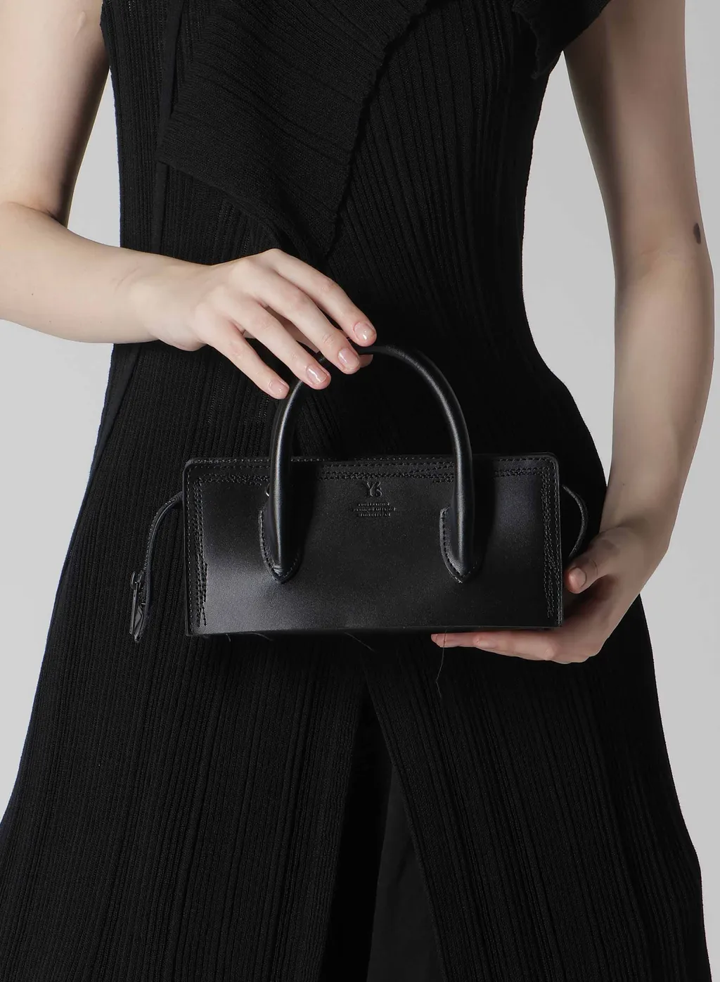 Semi-Gloss Leather Chopped Square Mini Bag