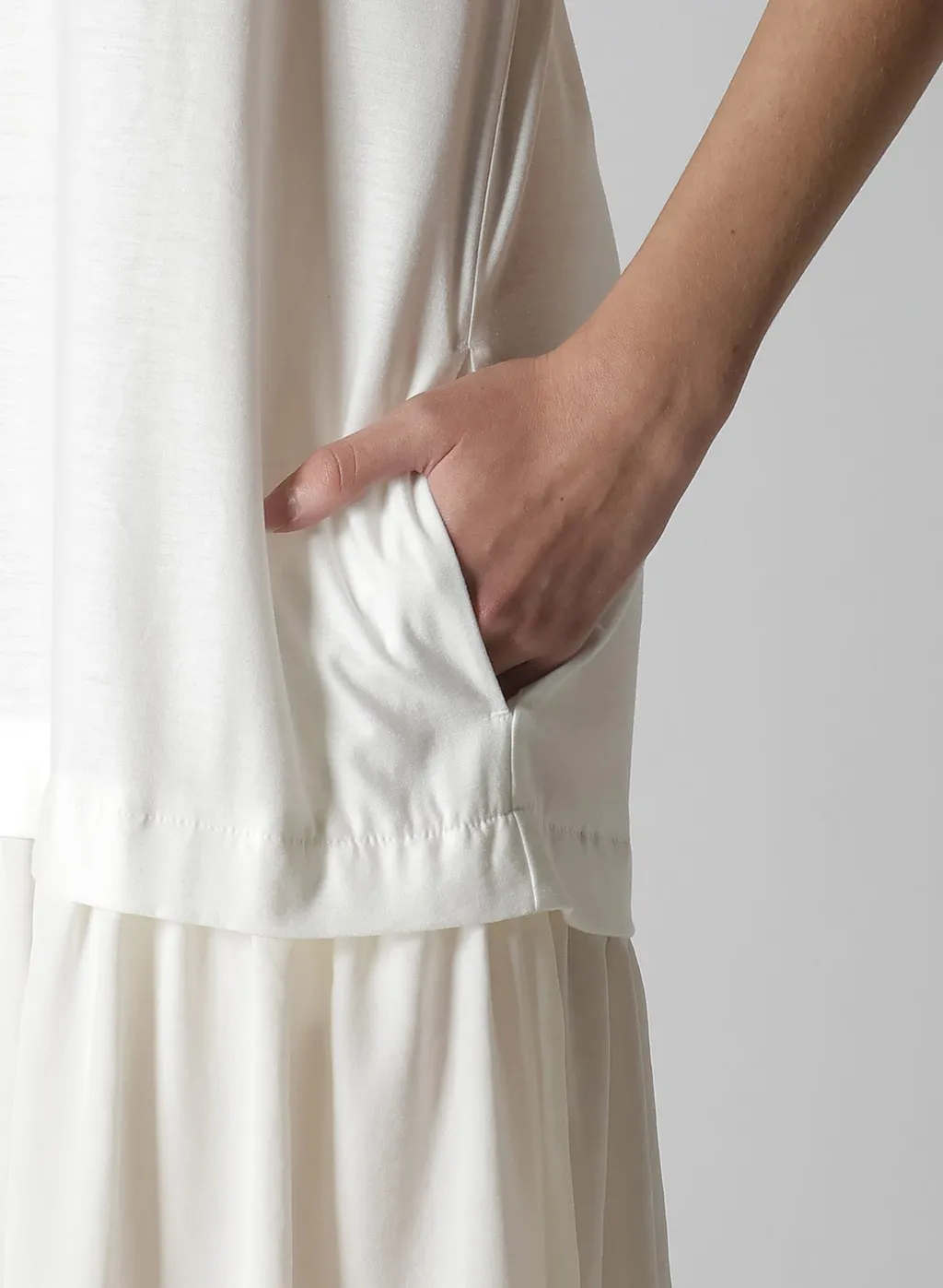 Crepe De Chine Cloth French Sleeve Dress