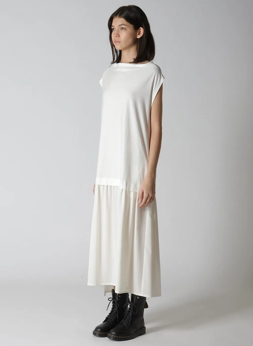 Crepe De Chine Cloth French Sleeve Dress