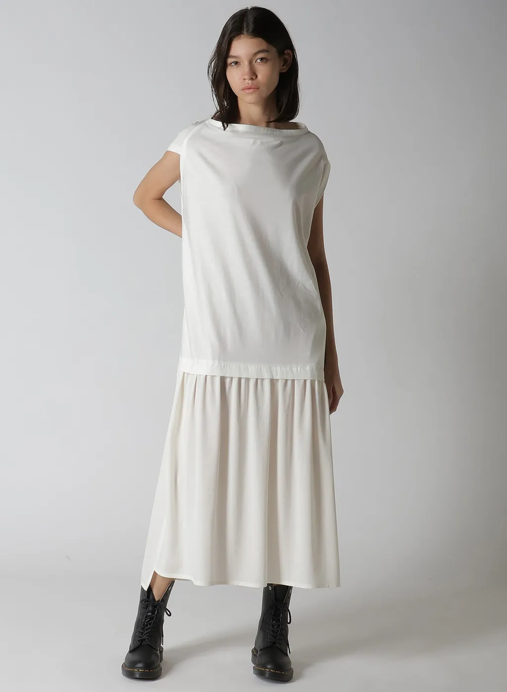 Crepe De Chine Cloth French Sleeve Dress