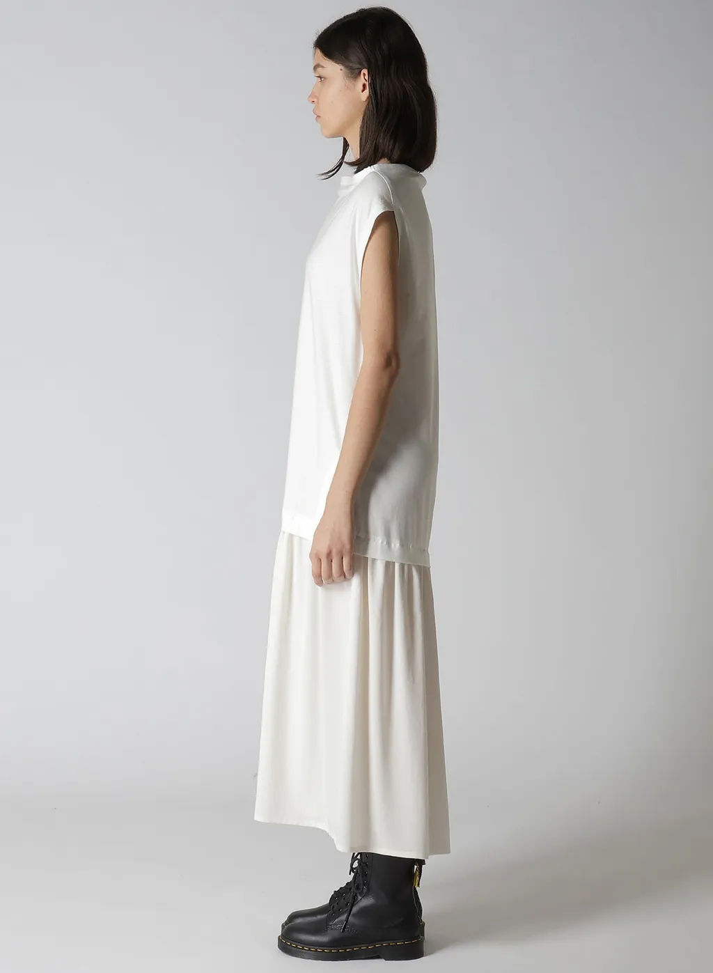 Crepe De Chine Cloth French Sleeve Dress