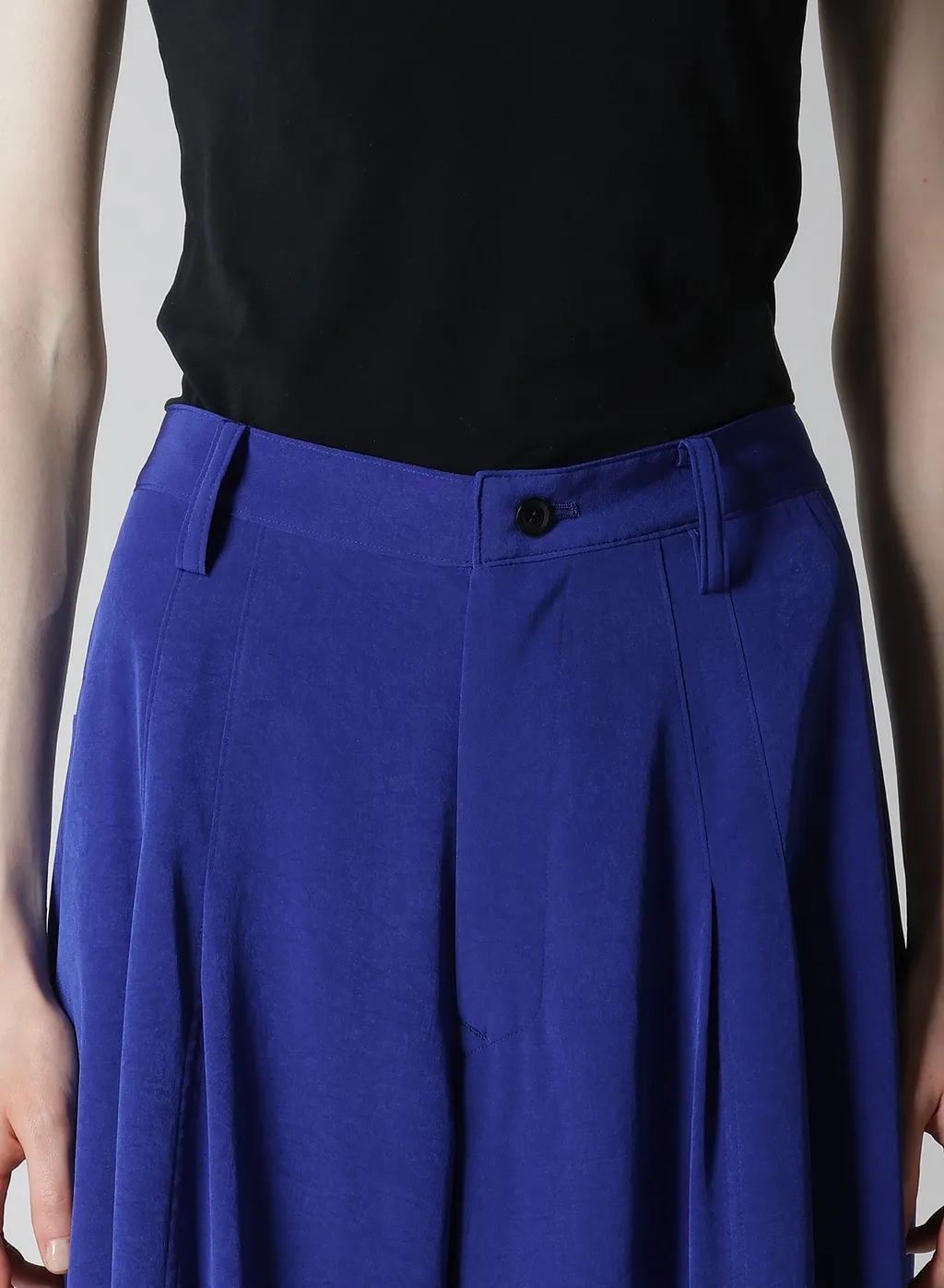 Crepe De Chine Doube Tucked Wide Pants