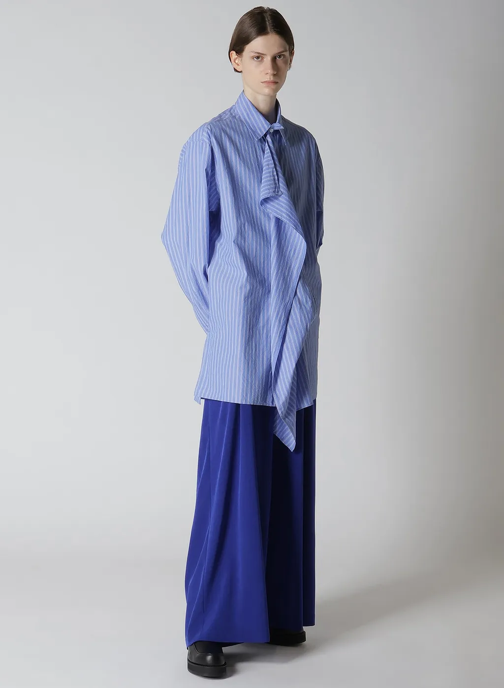 Crepe De Chine Doube Tucked Wide Pants