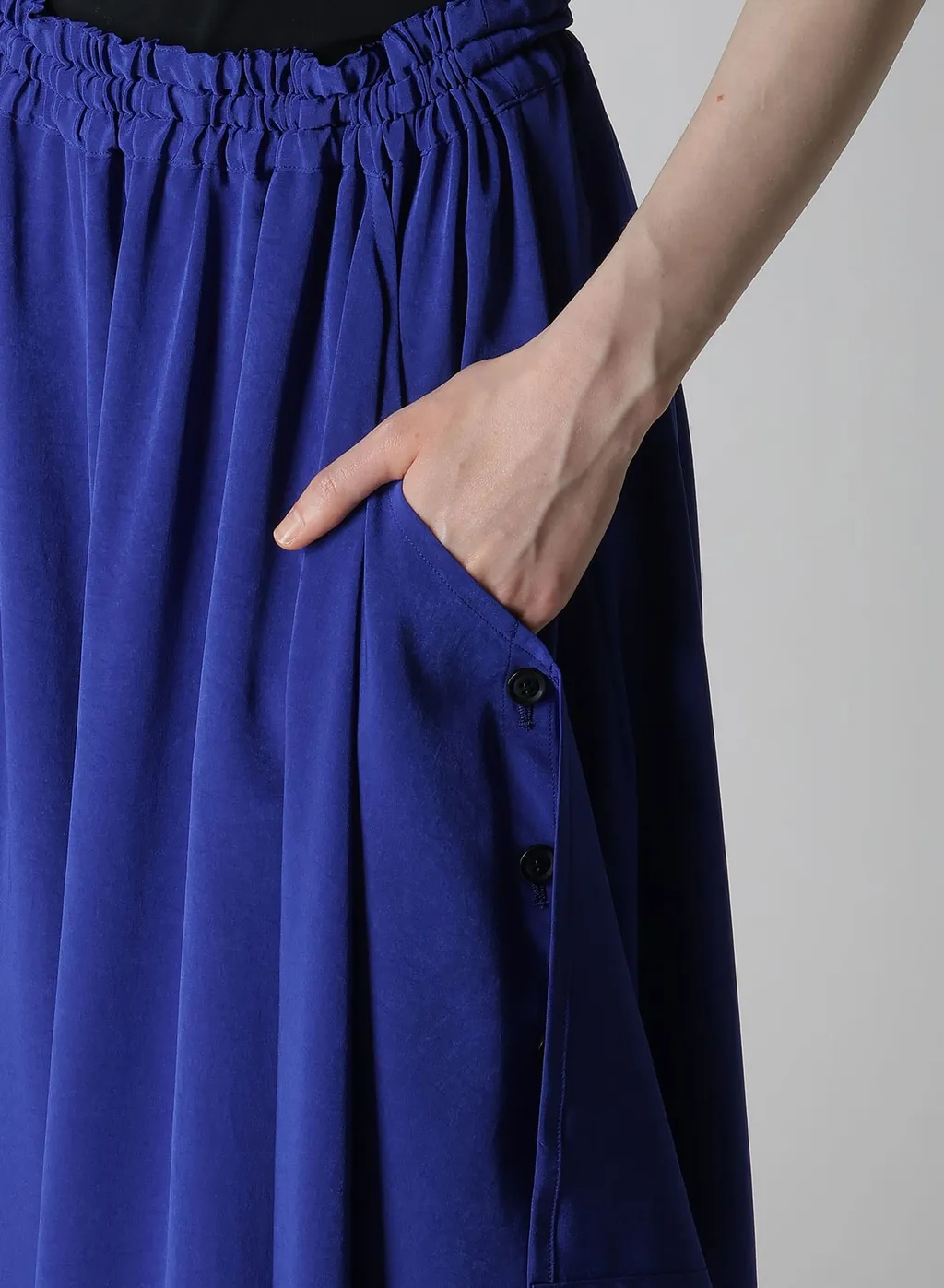 Crepe De Chine Side Cloth Elastic Pants