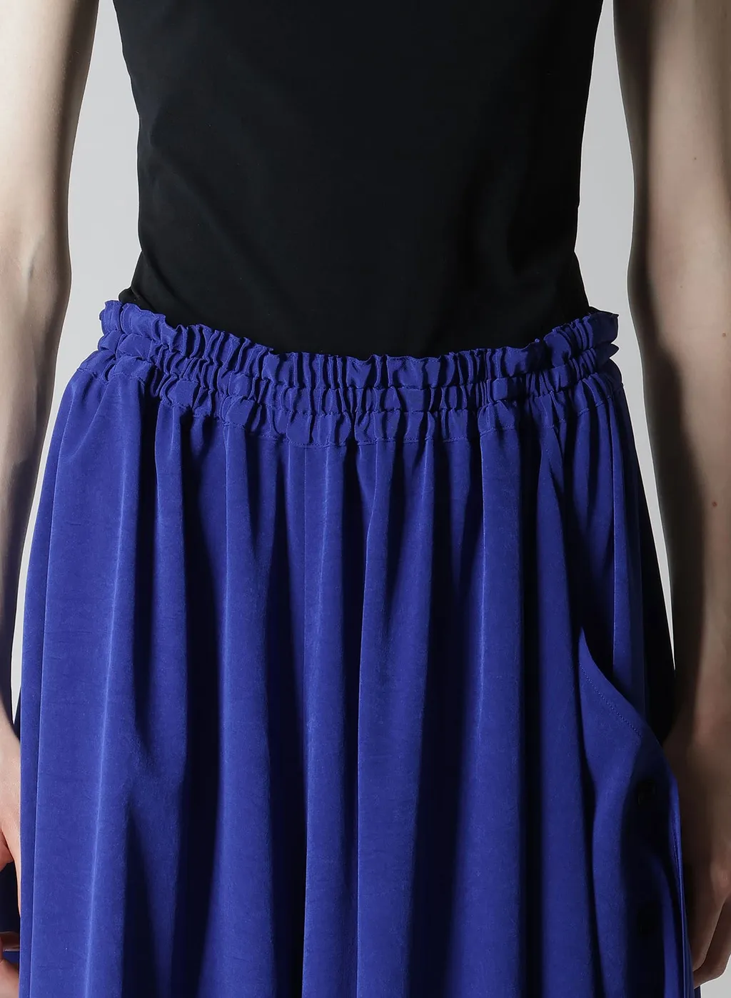 Crepe De Chine Side Cloth Elastic Pants
