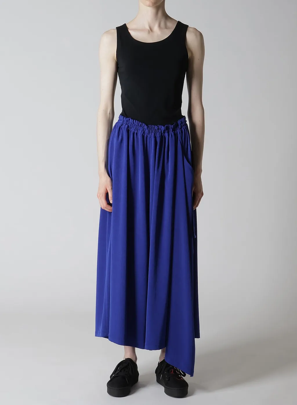 Crepe De Chine Side Cloth Elastic Pants