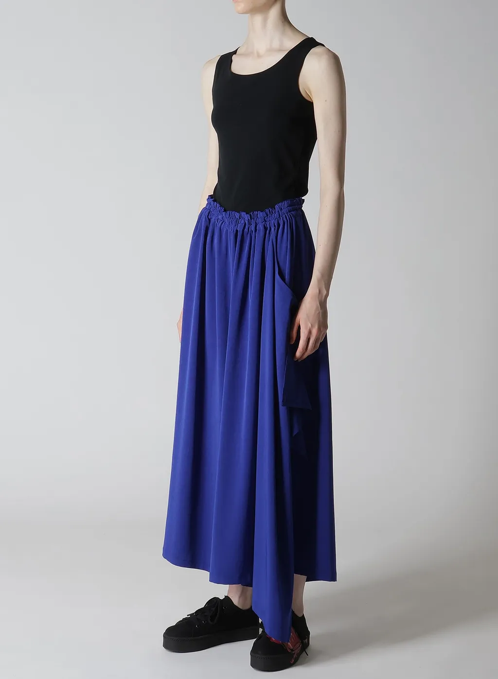 Crepe De Chine Side Cloth Elastic Pants