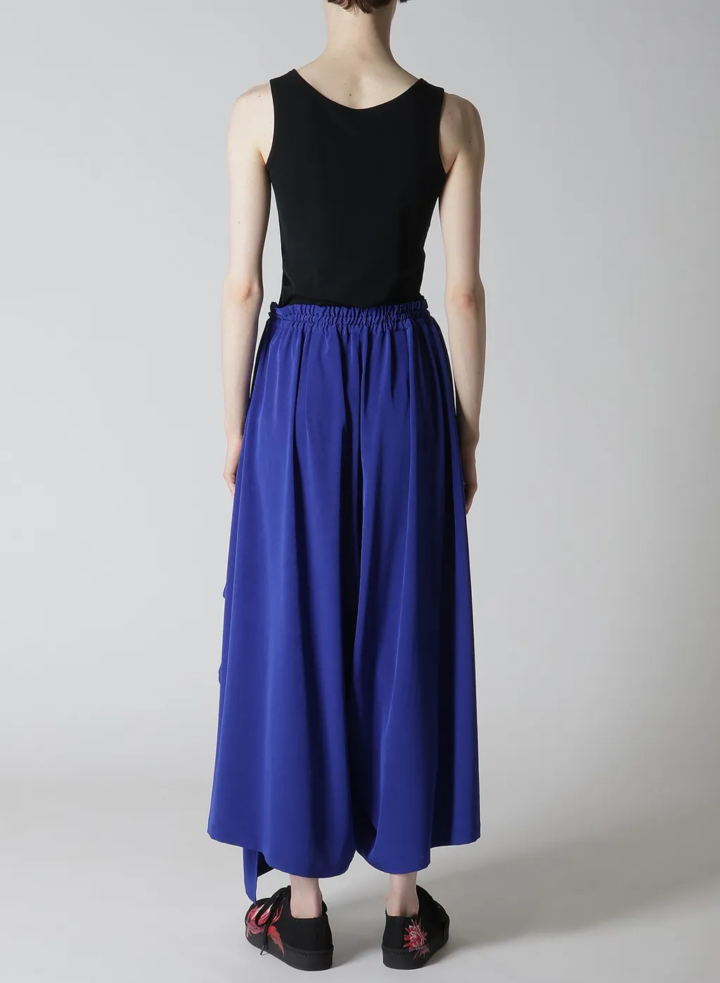 Crepe De Chine Side Cloth Elastic Pants