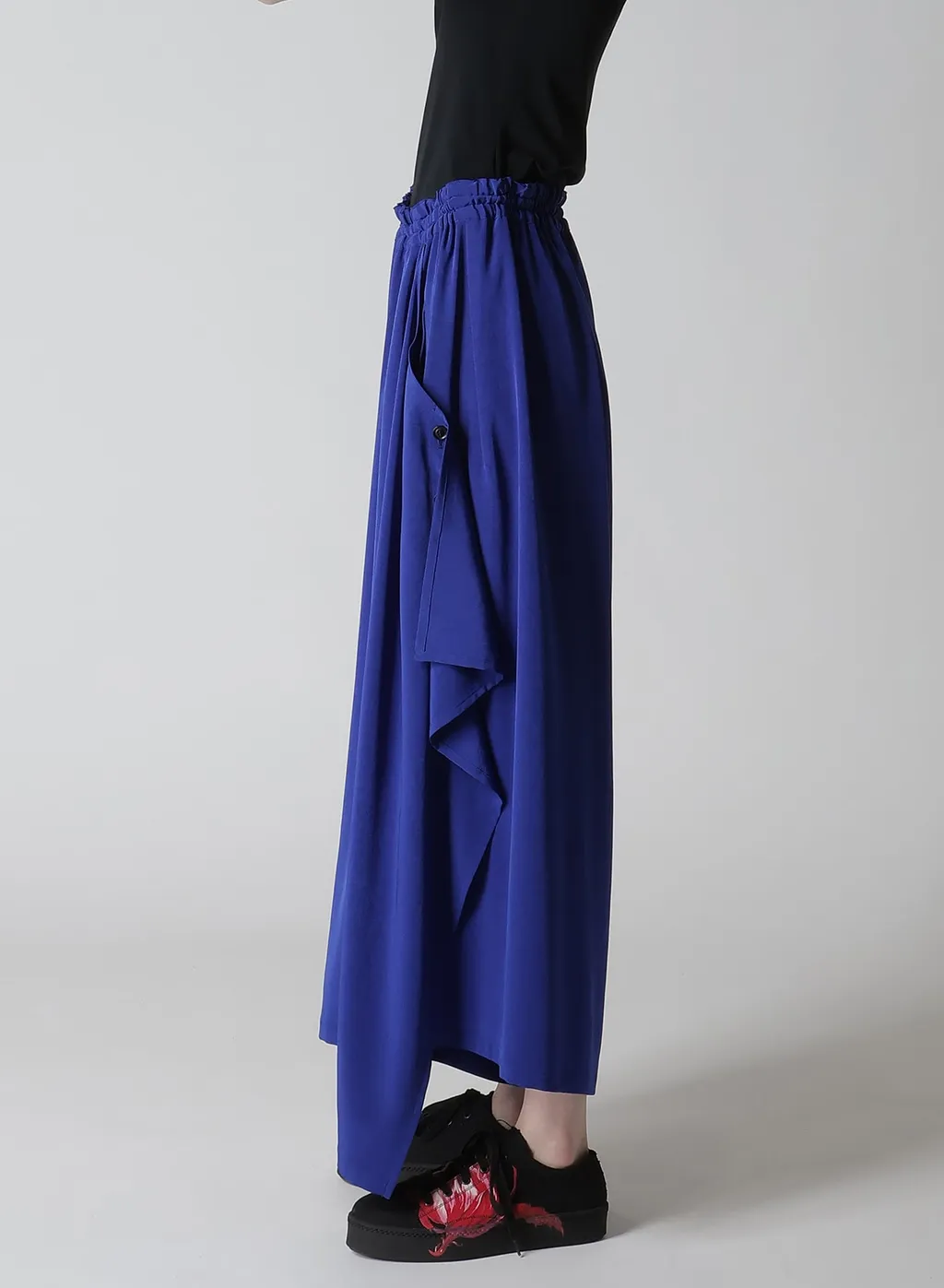 Crepe De Chine Side Cloth Elastic Pants